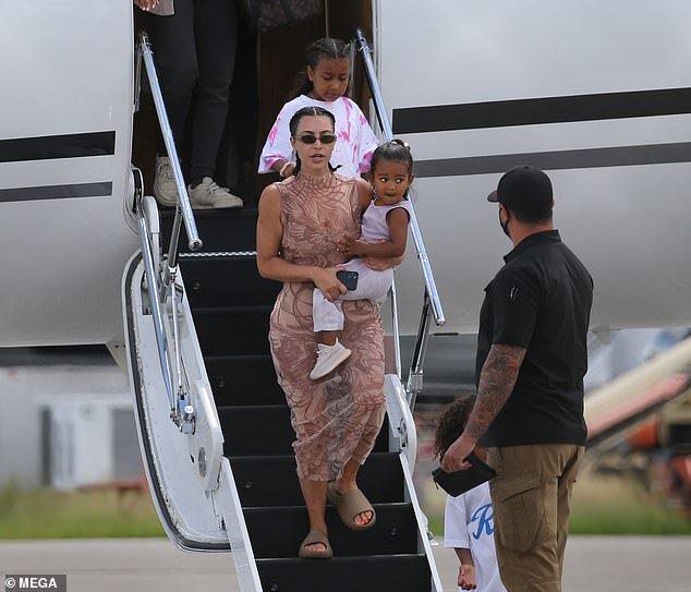 Kanye West and Kim Kardashian arrive at Miami following their Punta Cana trip