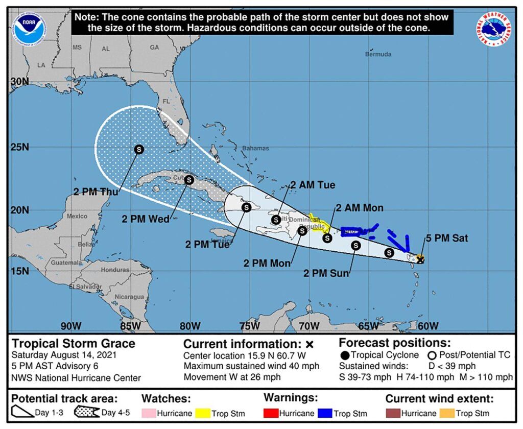 Dominican Republic issues read alert due to tropical storm Grace - Dominican News
