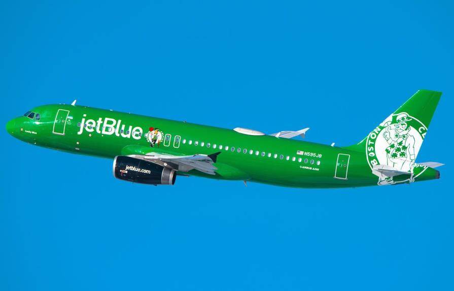 JetBlue aircraft highlighting the Boston Celtics lands in Puerto Plata